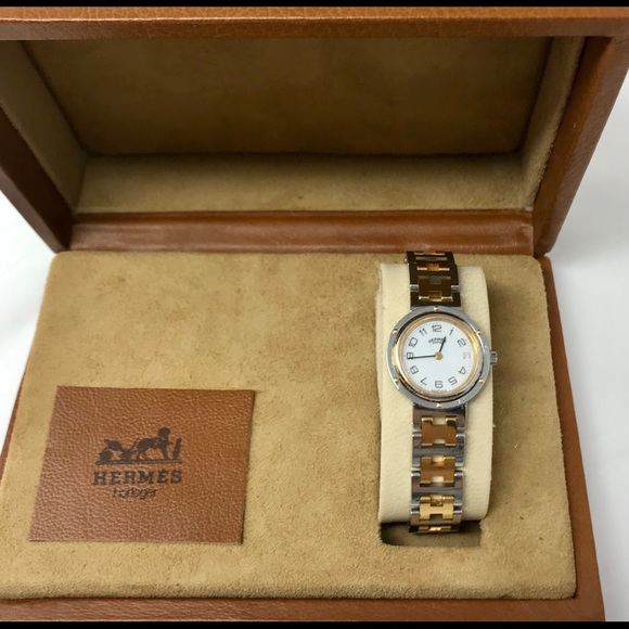 *SOLD* Hermès Steel & Gold Clipper in Leather Case - Picture 11 of 14